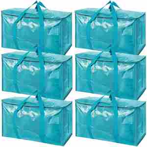 Bolsas de Mudanza Resistentes, Plegables, con Cierre, Asas Reforzadas, Resistentes a Impactos, 93L (Azul, Paquete de 6) - Product Image 3