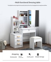 Table de maquillage avec miroir LED, table de maquillage blanche pour chambre à coucher, fabriquée en Chine par Runwood, prix abordable