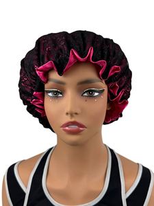 Bonnet en satin double couche réversible avec dentelle extérieure et soie intérieure pour dormir – Cadeau promotionnel - Product Image 4