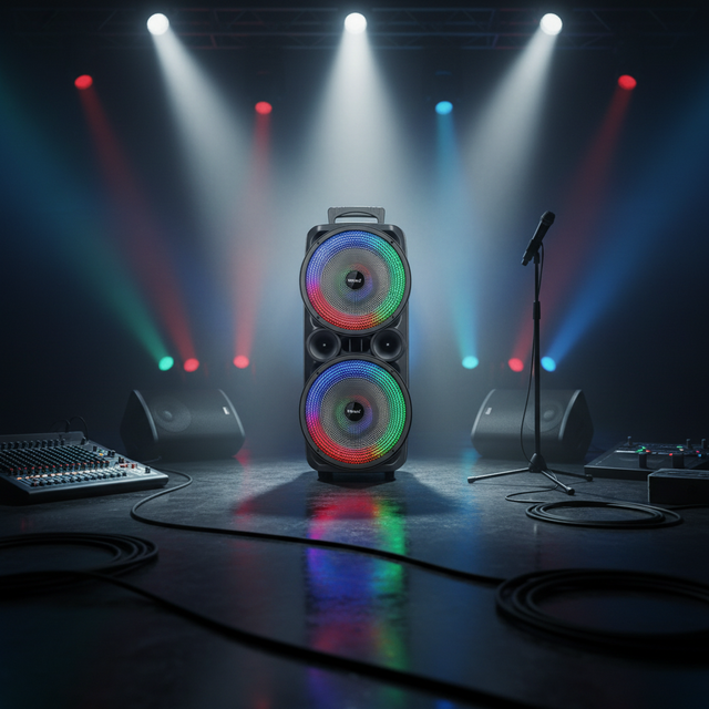 KTS-2465 KBroad Outdoor Party Speaker BT Wireless Double 8inch USB&TF&AUX