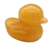 Mini pequeños patos de cristal de Jade amarillo, precio bajo, piedras curativas naturales, artesanías de cristal de pato