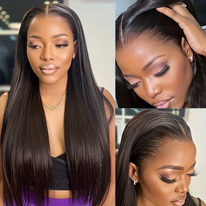 MUNONG Perruques Lace Front HD 13x6 de 30 pouces, <span class=keywords><strong>Cheveux</strong></span> Humains Lisses, Densité 200%, Sans Colle, Pré-épilées pour Femmes - Product Image 4