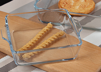 Cuisine En Gros Grand Four Ustensiles De Cuisson Plateau En Verre Gâteau Pain Plat De Cuisson Plat Carré Avec Poignée
