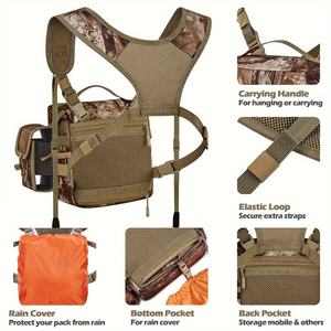 <b>Binocular</b> <b>Harness</b> Chest Pack with Rangefinder Pouch Bino <b>Harness</b> with Rain Cover for Hunting - Product Image 4