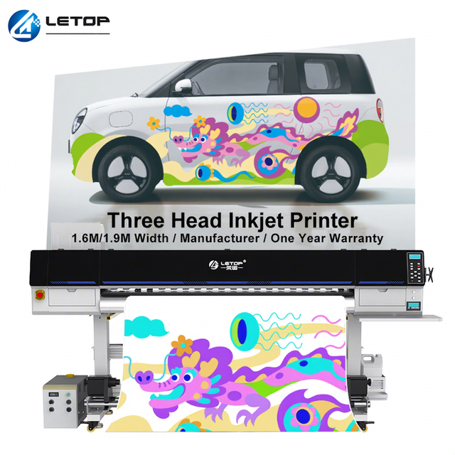 LETOP Factory 1.6M 1.9M I3200 I1600 Head Roll UV Digital Inkjet Printer for PVC Banner Car Wrap Car Wrap Printable Vinyl