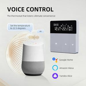 Thermostat intelligent WiFi pour chaudière à <span class=keywords><strong>gaz</strong></span>, chauffage au sol électrique, avec écran LCD blanc-gris, contrôle par application Tuya <span class=keywords><strong>et</strong></span> commande vocale - Product Image 5
