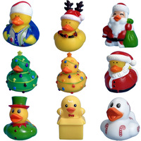 Calendrier de canards en caoutchouc de Noël en gros promotionnel jouet de bain canard en caoutchouc cadeaux de Noël créatifs