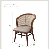 Meubles de restaurant sur le thème de l'Asie du Sud-Est, table et chaises en bois massif pour usage commercial et hôtelier, modèle YCS-2025-001