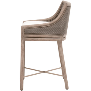 Adamo Counter <b>Stool</b> solid mahogany <b>Wood</b> and Metal Durable High Bar <b>Stool</b> for Home Bar & Dining Room - Product Image 3