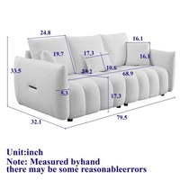 Canapé nuage en tissu Teddy de qualité supérieure M Comfy, siège profond, 3 places, fauteuil surdimensionné rembourré pour salon