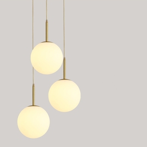 Lampada a ciondolo nordico moderno ristorante luce sospesa a soffitto bianco fantasia sfera di vetro lampada a sospensione <span class=keywords><strong>per</strong></span> camera da pranzo Hotel comodino - Product Image 3