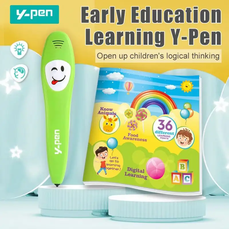 Kids English Audible Book Interactive Sound Toy Learning Cards Toy Educational Stem Toys Preschool Talking Pen Learning Machine