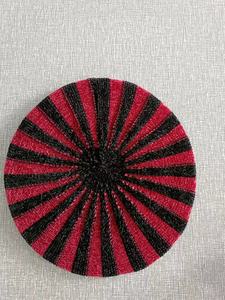 Plus haute qualité israël moucheté teinture tricoté élastique en peluche béret casquette hiver chaud femmes israël béret cravate teinture bérets pour les filles - Product Image 3