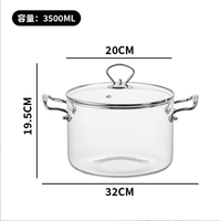 Marmite à soupe en acier inoxydable avec poignée, grande capacité, verre borosilicate, design moderne et minimaliste pour plaques de cuisson électriques et vitrocéramiques