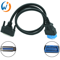 Cable Profesional Personalizado de Alta Calidad Universal OBD2 Macho de 16 Pines OBD II a DB25 DSUB Hembra de 25 Pines para Diagnóstico de Automóviles