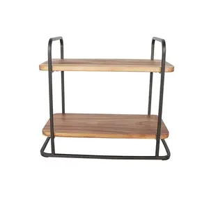 Factory Direct Wood Metal 2 Tier Cupcake Stand And Serving Tray For Donuts And Desserts Buffet Display Serving Platter