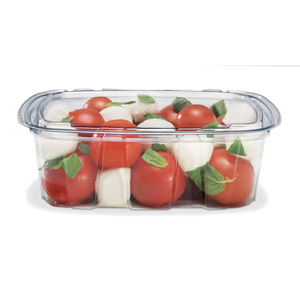 Envase Cuadrado Tipo Clamshell para Alimentos, Desechable, con Cierre a Prueba de Manipulación, Rectangular, con Bisagras, Personalizable, Transparente, de Plástico - Product Image 2