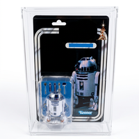 Vitrine d'exposition en acrylique premium pour figurines de 3,75 pouces avec carte |   Boîte de protection anti-UV avec fond coulissant R2-D2