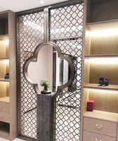 Séparation d'écran suspendue d'intérieur en acier inoxydable de diviseur de pièce en métal d'or de lobby