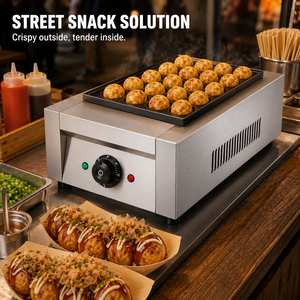Máquina Comercial Eléctrica para Takoyaki de 2kW, de Acero Inoxidable, con Placa Antiadherente, para Restaurantes y Tiendas de Snacks - Product Image 4