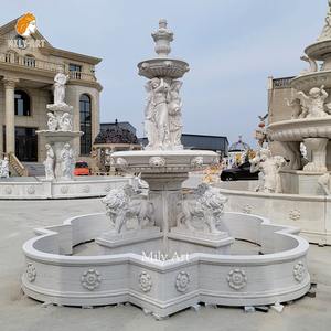 น้ำพุหินอ่อนสีขาวคุณภาพสูง MILY พร้อมลายแกะสลักสิงโต สำหรับตกแต่งภูมิทัศน์รีสอร์ทสุดหรู - Product Image 6