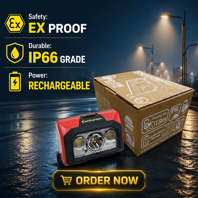 EX-2780 LED Head Light 1.8W 330618 Explosion Proof IP66 Rated Safety Head Torch Rechargeable with Deck Charger ATEX CE Certified