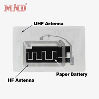 Soğuk zincir izleme RFID UHF + NFC akıllı kağıt etiket sıcaklık sensörü veri kaydedici NFC etiketleri için hastane plazma çanta