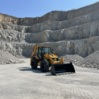 Mini Excavator Loader 4x4 Murah, Backhoe Loader Kecil, Wheel Loader Kompak China, Traktor Penggali, Pompa Mesin