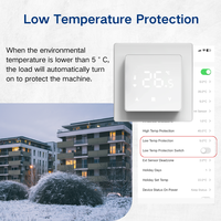 Thermostat de chauffage de l'eau à contrôle de température avec boutons tactiles blancs, thermostat Tuya programmable