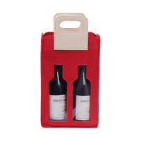 Sac fourre-tout en feutre pour deux bouteilles de vin avec fenêtre, idéal pour les cadeaux écologiques de mariage, de fête, de pique-nique ou pour les amateurs de vin – Vente en gros usine