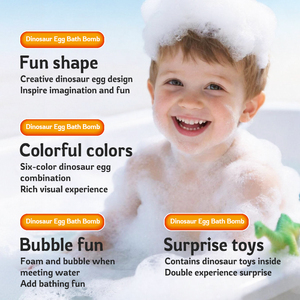 KORMESIC – Lot de bombes de bain œufs de dinosaure colorés à marque privée, boules de sel de bain à mousse riche, parfumées, luxueuses, amusantes, avec jouets surprise - Product Image 3