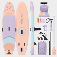 Planche de Stand Up Paddle Gonflable Complète avec Triple Quille, Pont en EVA Antidérapant, Rangement Bungee et Sac Étanche pour Téléphone