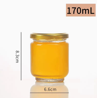 Frasco de vidrio con tapa metálica de rosca, contenedor de almacenamiento de alimentos de varios tamaños para miel, dulces, nueces, chocolate, pudín, jugo, frijoles, envase vacío.