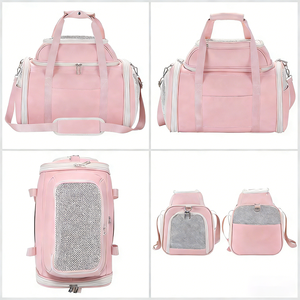 Grand sac de transport pour animaux de compagnie, imperméable, durable, en cuir PU, extensible, pour petits chiens et chats - Product Image 4