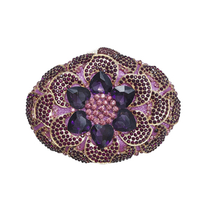 Women 3D Floral Gemstone Evening Bag Chic Rhinestone Wedding Clutch <b>Purse</b> Cocktail Prom Handbag with Removable Chain - Product Image 4