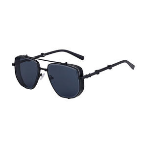 Gafas de Sol Cuadradas para Hombre ZS-98253, UV400, Marco de PC, Lentes Azules, Empaque en Caja, Estilo Punk, Diseño Retro - Product Image 5