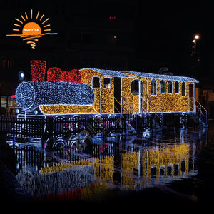 Decoración de Año Nuevo, Adorno Navideño con Motivo de Tren LED para Exhibiciones Festivas, Espectáculo de Luces de Dibujos Animados para Exteriores, en Existencia - Product Image 3