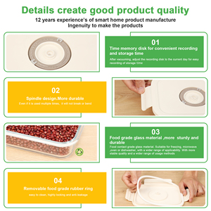 Barattolo in <span class=keywords><strong>Vetro</strong></span> con Chiusura Ermetica <span class=keywords><strong>per</strong></span> Uso in Cucina, Anti-Odore e Conservazione della Freschezza - Product Image 2