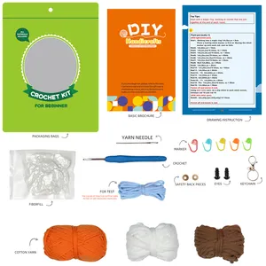 Handmade Craft Knitting Kit For Beginners Adults Crocheting Kit Wobbles Crochet Animal Kit