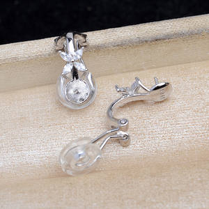 925 Silver DIY Pearl Accessories Empty JG5911 <b>Tray</b> for Simple <b>Jewelry</b> Making Semi-Finished Earrings - Product Image 5