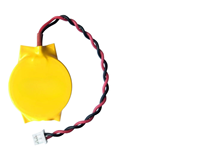 Baterai CMOS BIOS CR2032 3V Kuning Tidak Dapat Diisi Ulang dengan Kabel Konektor 2-Pin untuk Laptop PC
