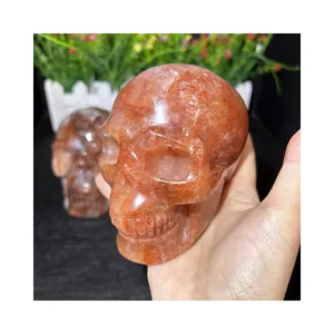 Wholesale Red Fire Quartz Skulls Reiki Fengshui Crystal Quartz Red Fire Quartz Hematoid Skulls for collection