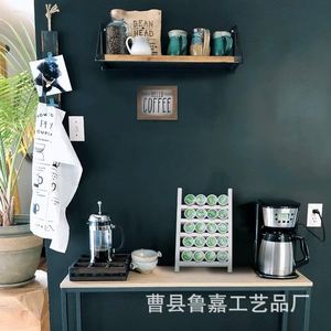 Wooden Coffee Pod Storage Rack <b>Desktop</b> Display <b>Shelf</b> For Office Kitchen Customizable Layers - Product Image 4
