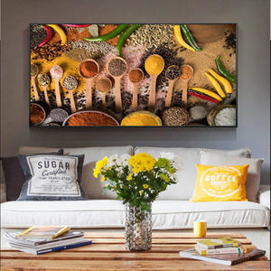 Spezie Sul Tavolo di Arte Della <span class=keywords><strong>Parete</strong></span> Della Tela di Canapa Immagini Decorazione Della Stanza Della <span class=keywords><strong>Cucina</strong></span> <span class=keywords><strong>Poster</strong></span> E Stampe Moderna di Arte Della <span class=keywords><strong>Parete</strong></span> Dipinti Su Tela Cuadros - Product Image 1