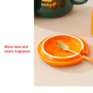 IStapromo Regali Nuova Idea Prodotto 2024 Tazza in Ceramica Mini Arancione con Asciugamano Orsetto Marrone, Cucchiaino Carino e Confezione <span class=keywords><strong>Regalo</strong></span> - Product Image 5