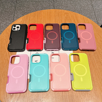 Casing Silikon Keras Anti-jatuh Warna Solid Magnetik Untuk IPhone 16 15 14 13 12 11Pro Max 16Pro TPU Penutup Belakang Anti-jatuh