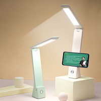 Support de téléphone pliable pour bureau, lampe de lecture avec protection oculaire, autocollant DIY, lampe de chevet portable, lampe de table pour étudiant avec rangement