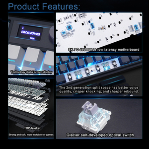 คีย์บอร์ดไร้สายแบบกลไก <span class=keywords><strong>SKYLOONG</strong></span> GK104 Pro ขนาดเต็ม 3 โหมด พร้อมปุ่มกดแบบ Hot Swappable คีย์แคป PBT ไฟ RGB และหน้าจอ 1.14 นิ้ว - Product Image 5