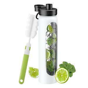 Bouteille d'eau en verre borosilicate sans BPA, anti-fuite, avec manchon en silicone, grande capacité de 1000 ml, portable pour la salle de sport, la randonnée, les sports - Product Image 3