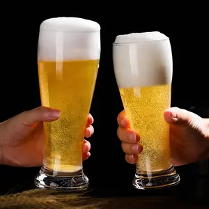 도매 패션 높은 투명 마시는 안경 클래식 Pilsner 공예 맥주 밀 맥주 유리 사용자 정의 로고